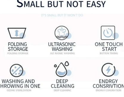 Powerful Mini Foldable Washing Machine with dryer, Huge Capacity